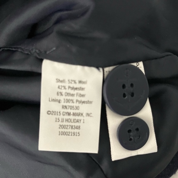 Janie and Jack girls wool blend navy double breasted pea coat size 6-12 … - Picture 6 of 7